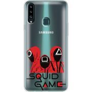 Прозрачный чехол Uprint Samsung A207 Galaxy A20s siquid game люди в красном