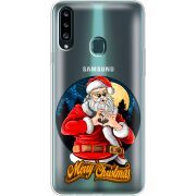 Прозрачный чехол Uprint Samsung A207 Galaxy A20s Cool Santa