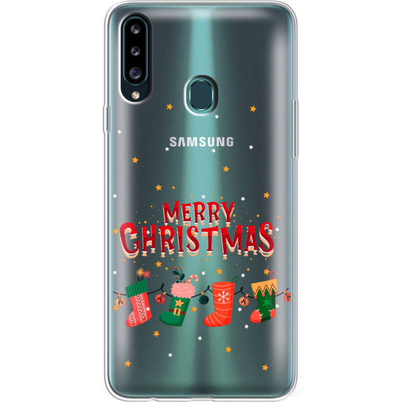 Прозрачный чехол Uprint Samsung A207 Galaxy A20s Merry Christmas