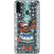 Прозрачный чехол Uprint Samsung A207 Galaxy A20s Christmas Deer with Snow