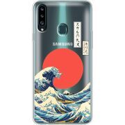 Прозрачный чехол Uprint Samsung A207 Galaxy A20s Большая волна в Канагаве