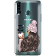 Прозрачный чехол Uprint Samsung A207 Galaxy A20s love is in the air