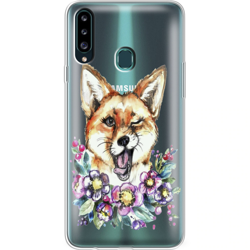 Прозрачный чехол Uprint Samsung A207 Galaxy A20s Winking Fox