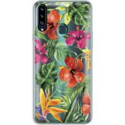 Прозрачный чехол Uprint Samsung A207 Galaxy A20s Tropical Flowers