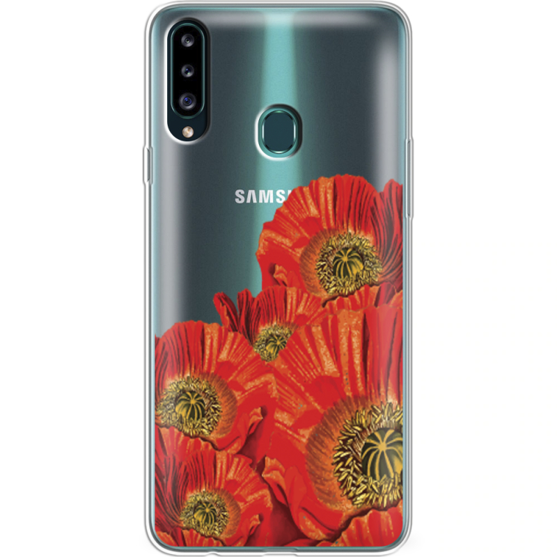 Прозрачный чехол Uprint Samsung A207 Galaxy A20s Red Poppies