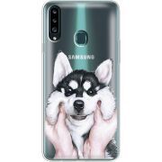 Прозрачный чехол Uprint Samsung A207 Galaxy A20s Husky