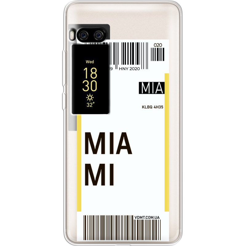 Прозрачный чехол Uprint Meizu Pro 7 Plus Ticket Miami