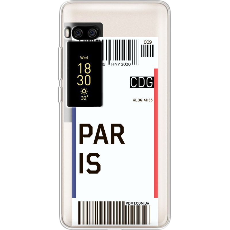 Прозрачный чехол Uprint Meizu Pro 7 Plus Ticket Paris