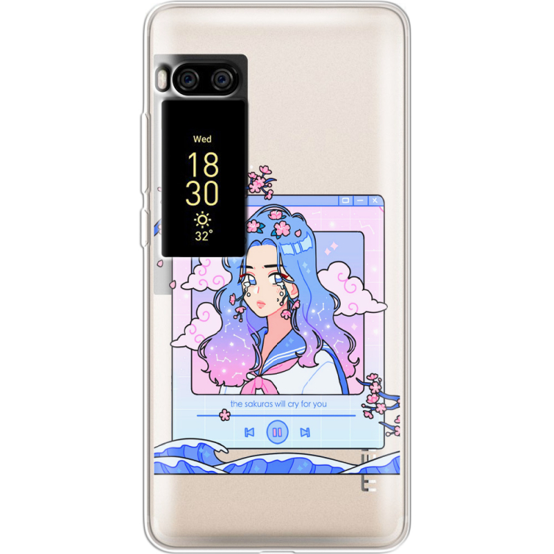 Прозрачный чехол Uprint Meizu Pro 7 Plus The Sakuras Will Cry For You
