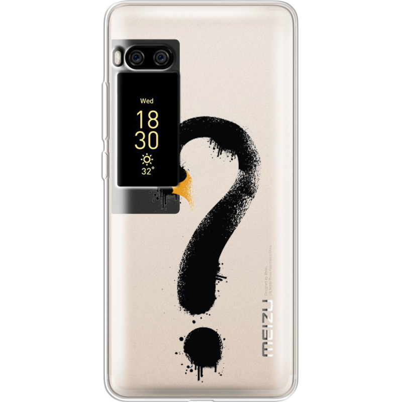 Прозрачный чехол Uprint Meizu Pro 7 Plus Swan question