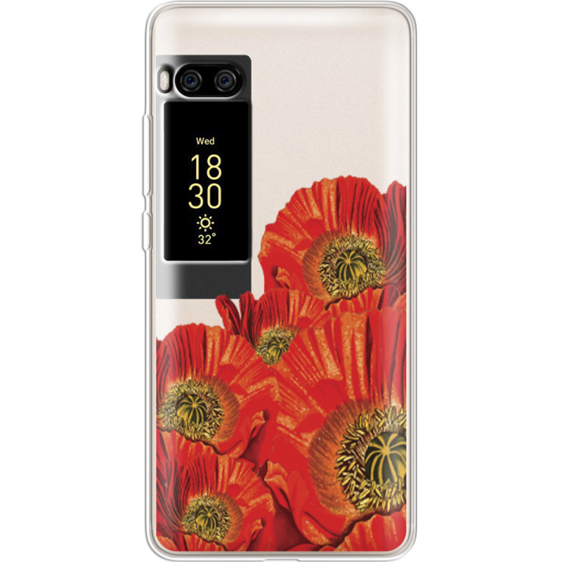 Прозрачный чехол Uprint Meizu Pro 7 Plus Red Poppies
