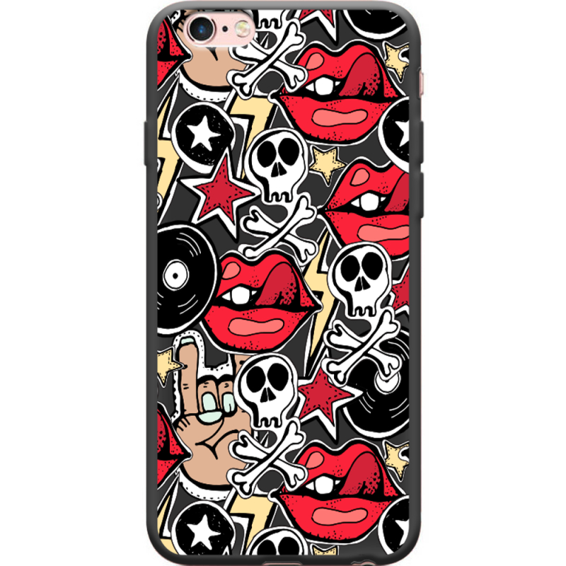 Черный чехол Uprint Apple iPhone 6 / 6s Rock Graffiti