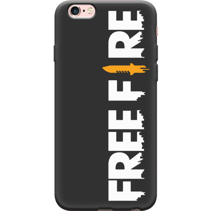 Черный чехол Uprint Apple iPhone 6 / 6s Free Fire White Logo