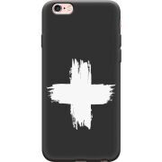Черный чехол Uprint Apple iPhone 6 / 6s Білий хрест ЗСУ