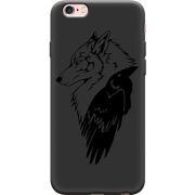 Черный чехол Uprint Apple iPhone 6 / 6s Wolf and Raven