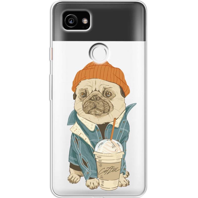 Прозрачный чехол Uprint Google Pixel 2 XL Dog Coffeeman