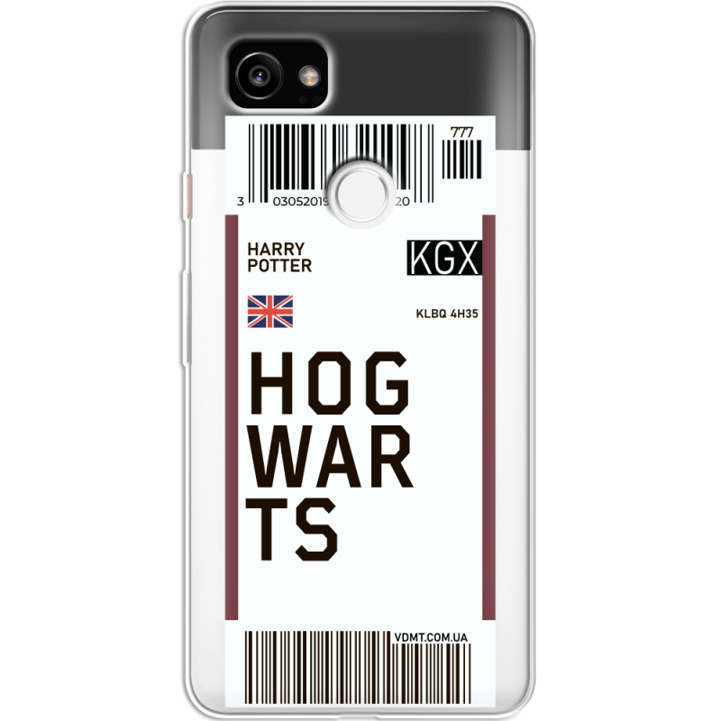 Прозрачный чехол Uprint Google Pixel 2 XL Ticket Hogwarts