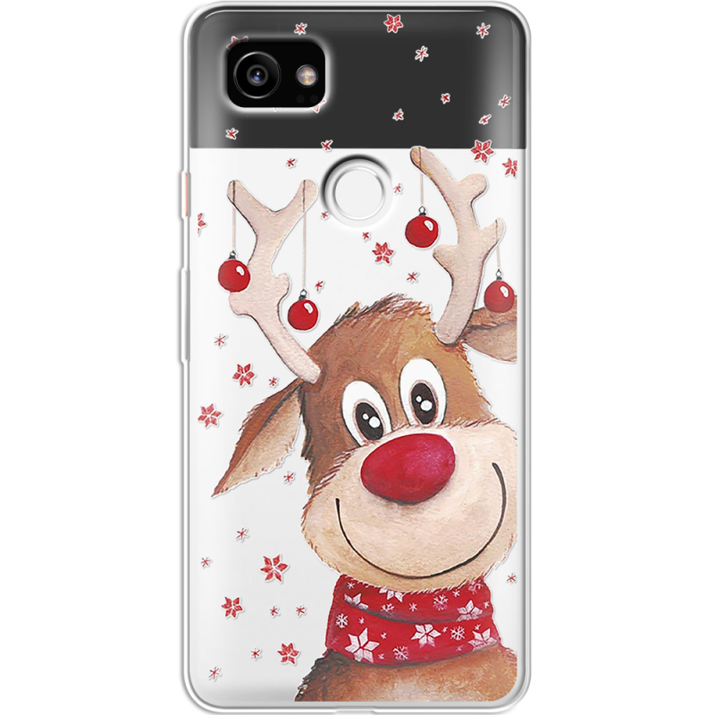 Прозрачный чехол Uprint Google Pixel 2 XL Winter Deer