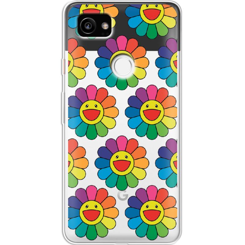 Прозрачный чехол Uprint Google Pixel 2 XL Hippie Flowers