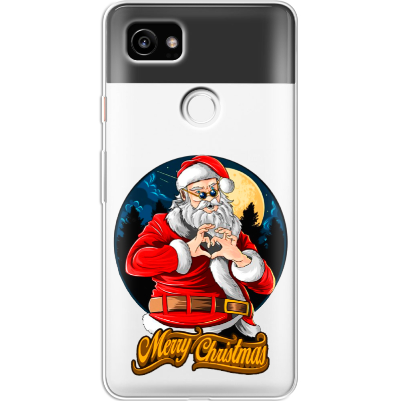 Прозрачный чехол Uprint Google Pixel 2 XL Cool Santa