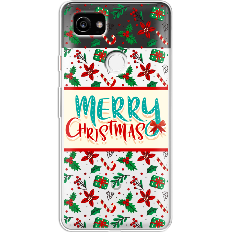 Прозрачный чехол Uprint Google Pixel 2 XL Vintage Christmas Pattern