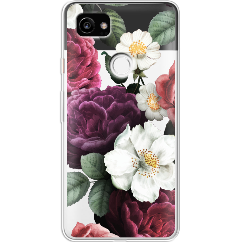 Прозрачный чехол Uprint Google Pixel 2 XL Floral Dark Dreams