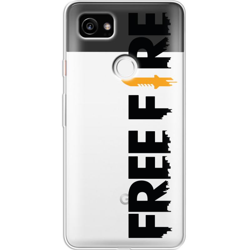 Прозрачный чехол Uprint Google Pixel 2 XL Free Fire Black Logo