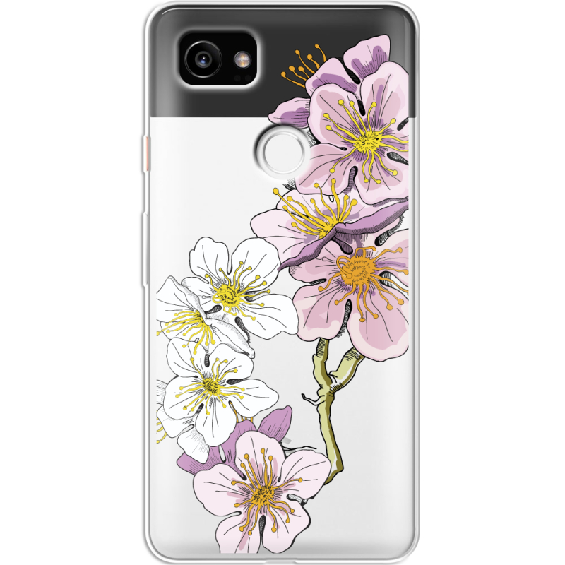 Прозрачный чехол Uprint Google Pixel 2 XL Cherry Blossom