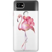 Прозрачный чехол Uprint Google Pixel 2 XL Floral Flamingo