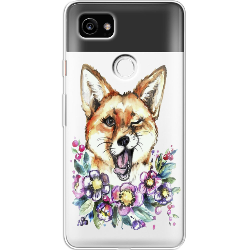 Прозрачный чехол Uprint Google Pixel 2 XL Winking Fox