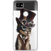 Прозрачный чехол Uprint Google Pixel 2 XL Steampunk Cat