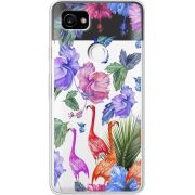 Прозрачный чехол Uprint Google Pixel 2 XL Flamingo