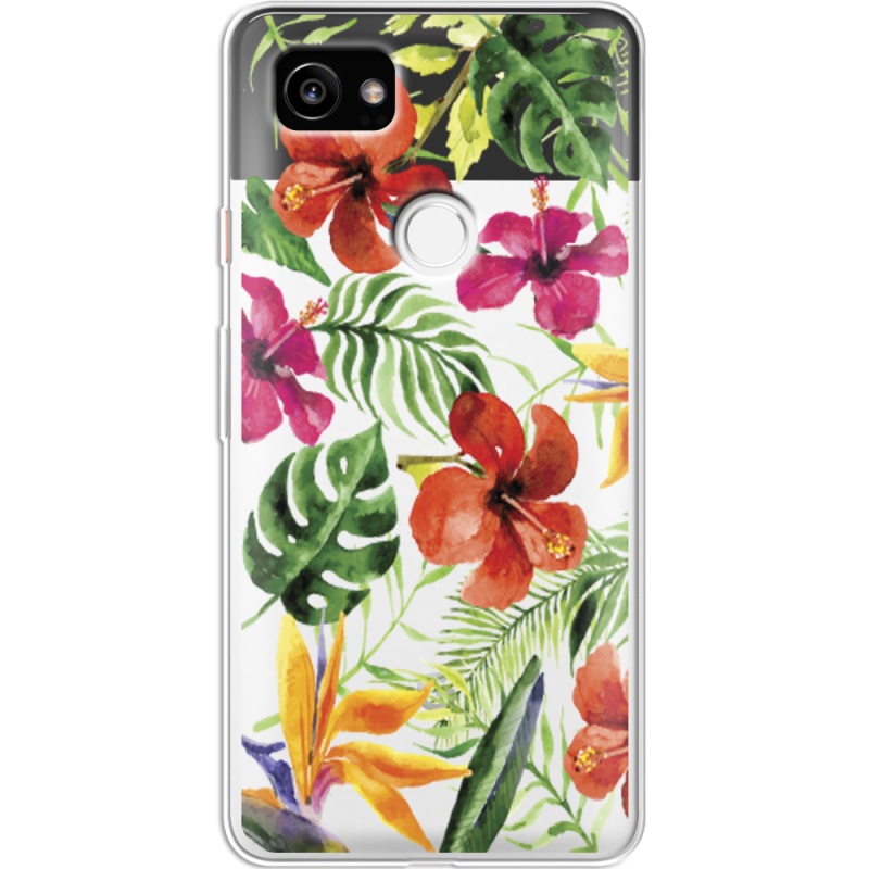 Прозрачный чехол Uprint Google Pixel 2 XL Tropical Flowers