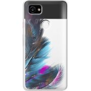 Прозрачный чехол Uprint Google Pixel 2 XL Feathers