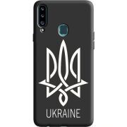 Черный чехол Uprint Samsung A207 Galaxy A20s Тризуб монограмма ukraine