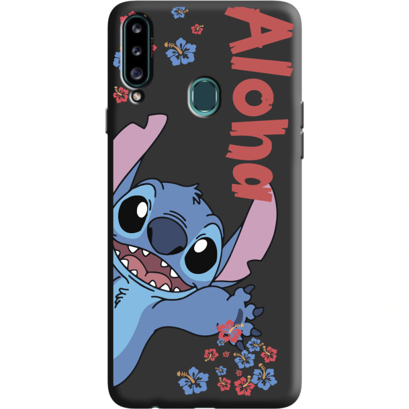 Черный чехол Uprint Samsung A207 Galaxy A20s Гавайський гість Stich