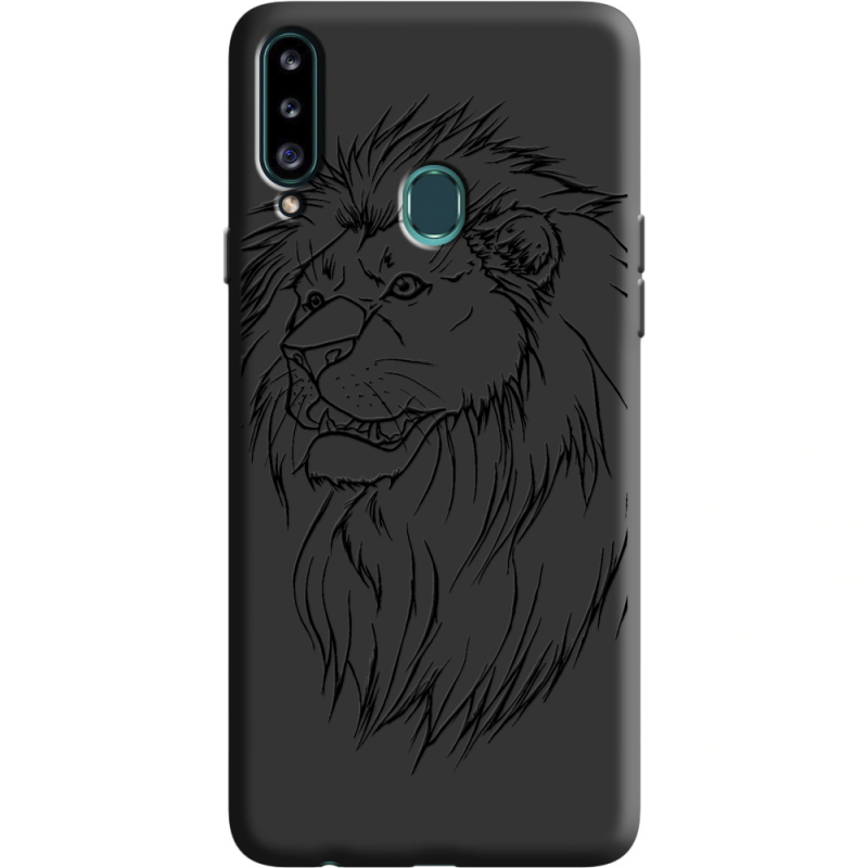 Черный чехол Uprint Samsung A207 Galaxy A20s Lion