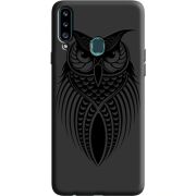 Черный чехол Uprint Samsung A207 Galaxy A20s Owl