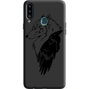 Черный чехол Uprint Samsung A207 Galaxy A20s Wolf and Raven