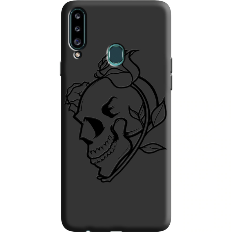 Черный чехол Uprint Samsung A207 Galaxy A20s Skull and Roses