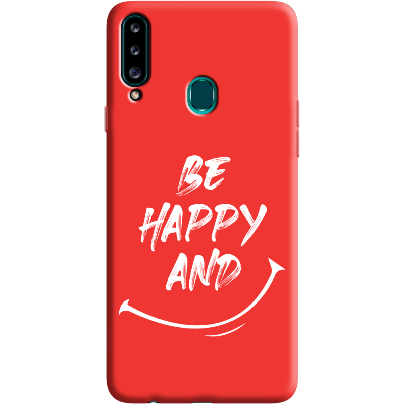 Красный чехол Uprint Samsung A207 Galaxy A20s be happy and