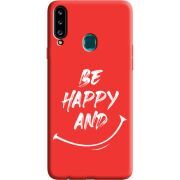 Красный чехол Uprint Samsung A207 Galaxy A20s be happy and