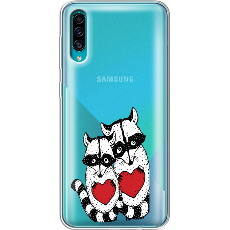 Прозрачный чехол Uprint Samsung A307 Galaxy A30s Raccoons in love