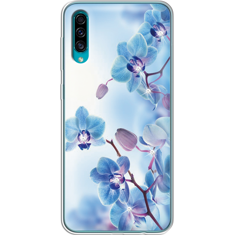 Чехол со стразами Samsung A307 Galaxy A30s Orchids