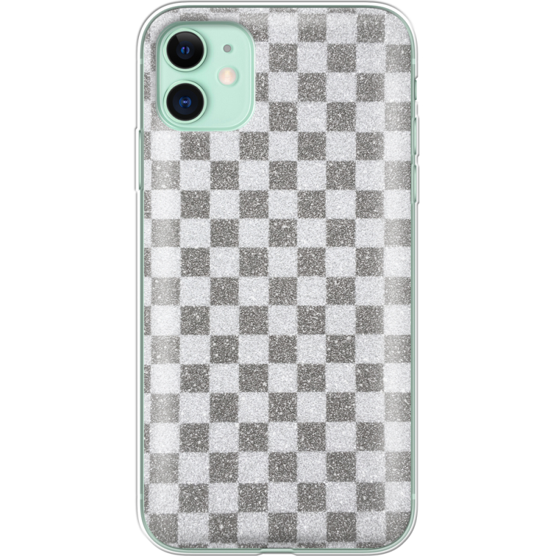 Чехол с блёстками Apple iPhone 11 Шахматы