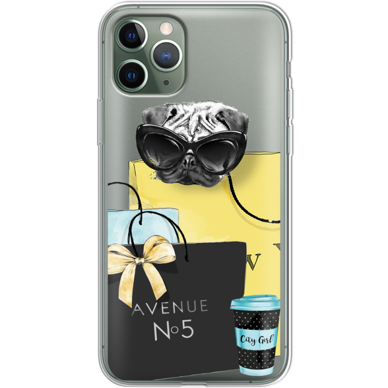 Прозрачный чехол Uprint Apple iPhone 11 Pro Fashion Pug