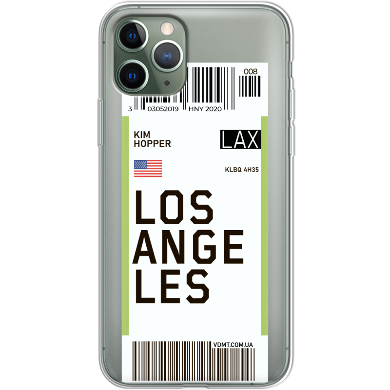 Прозрачный чехол Uprint Apple iPhone 11 Pro Ticket Los Angeles