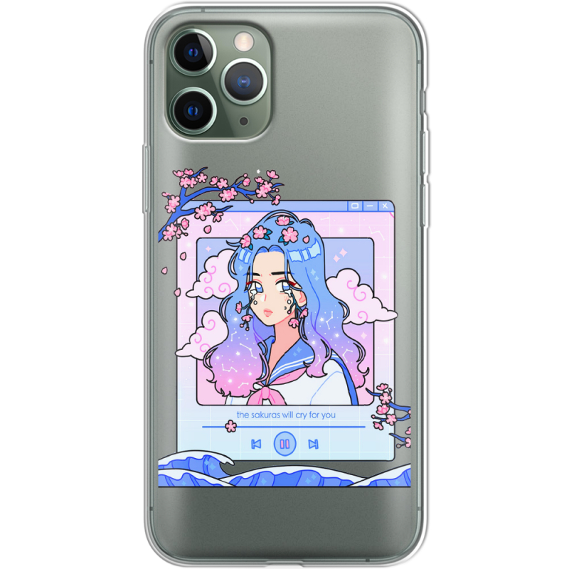 Прозрачный чехол Uprint Apple iPhone 11 Pro The Sakuras Will Cry For You