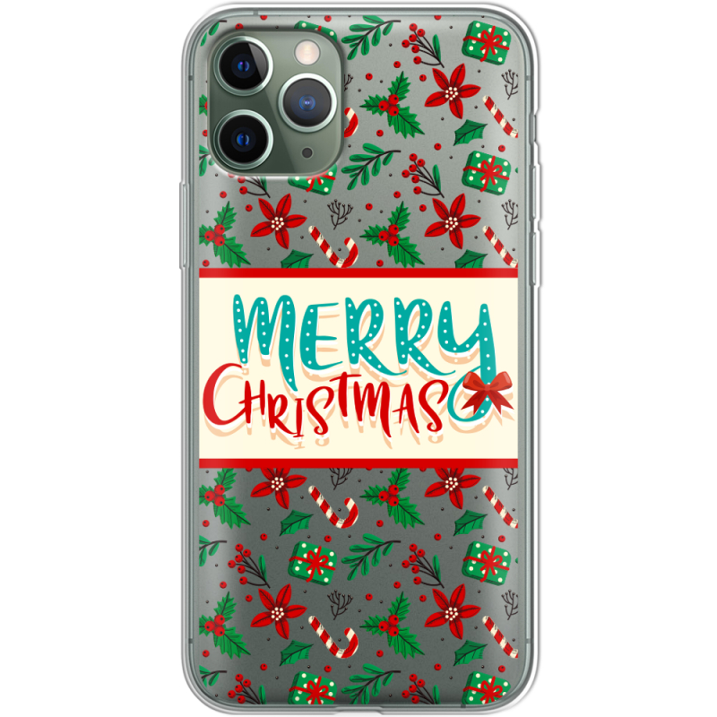 Прозрачный чехол Uprint Apple iPhone 11 Pro Vintage Christmas Pattern