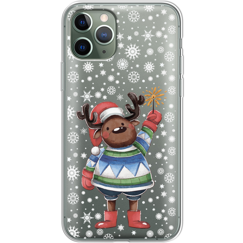Прозрачный чехол Uprint Apple iPhone 11 Pro Christmas Deer with Snow
